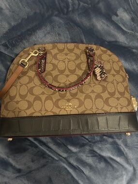 NWT Coach Satchel - Brown with Red accents